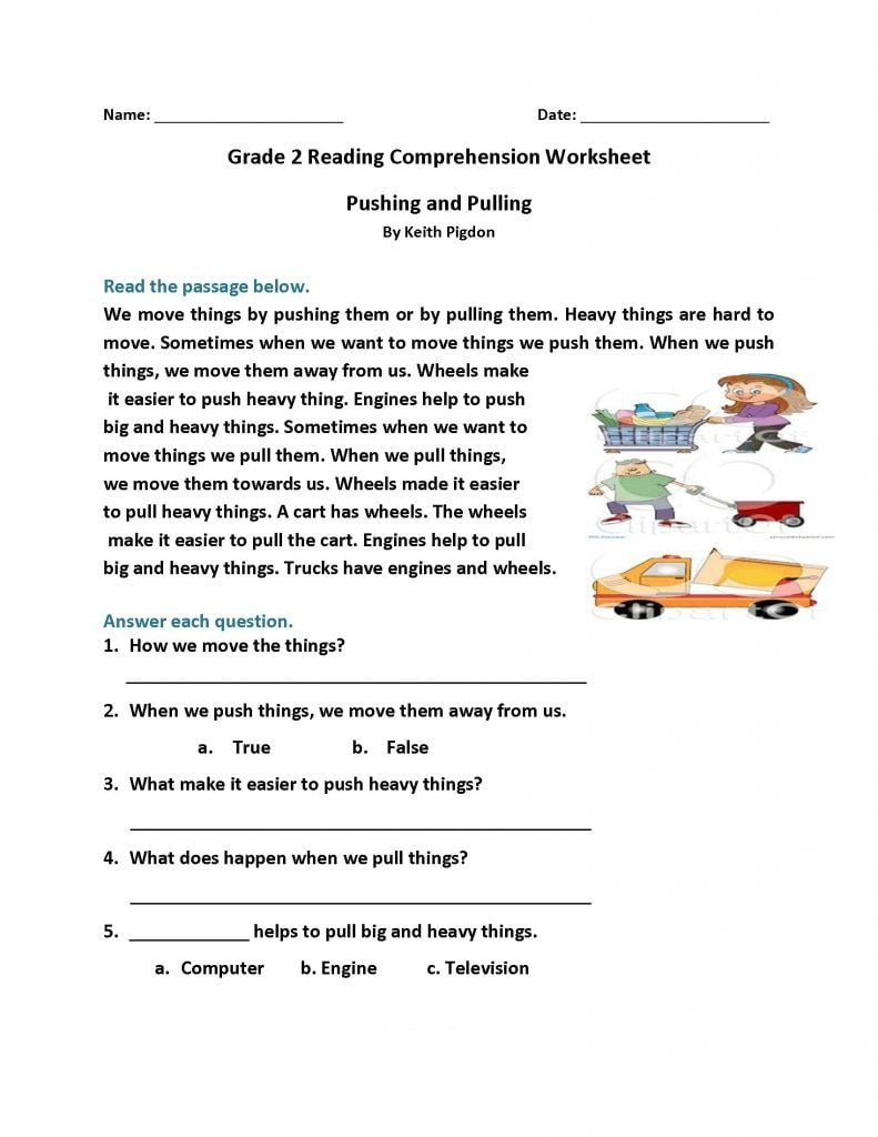 Reading Worksheets Printable 2nd Grade