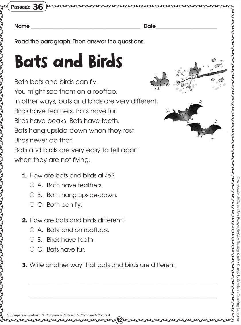 Free Printable Spring Related Reading Comprehension Worksheets For Third Grade