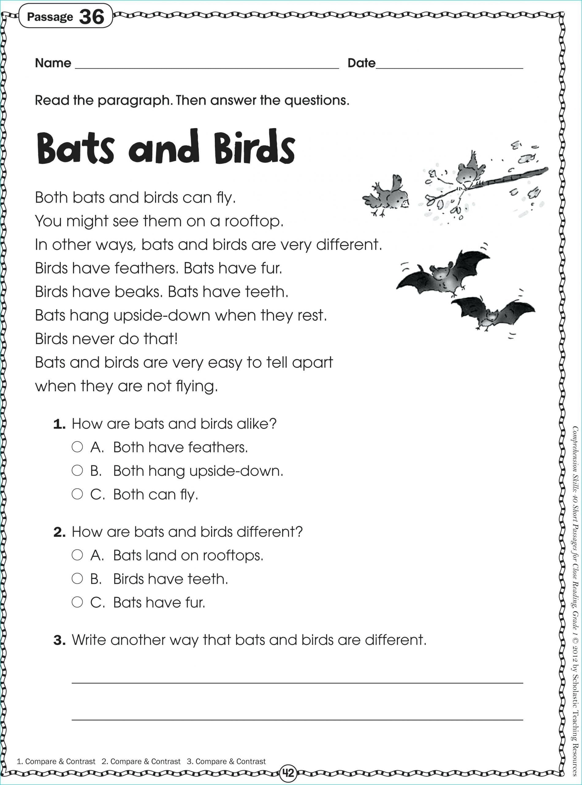  Free Printable 2nd Grade Reading Comprehension Worksheets Reading 