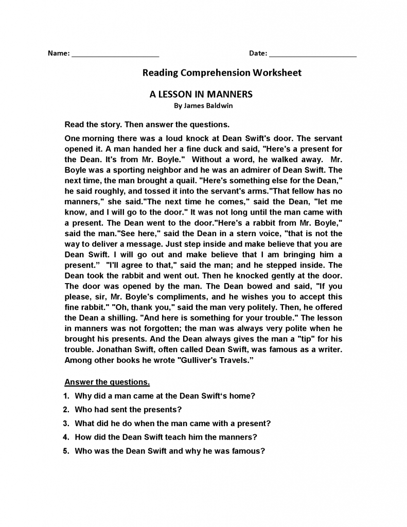 4th Grade Reading Comprehension Worksheets Best Coloring Pages For Kids Free Reading Comprehension Worksheets Reading Comprehension Worksheets Comprehension Worksheets