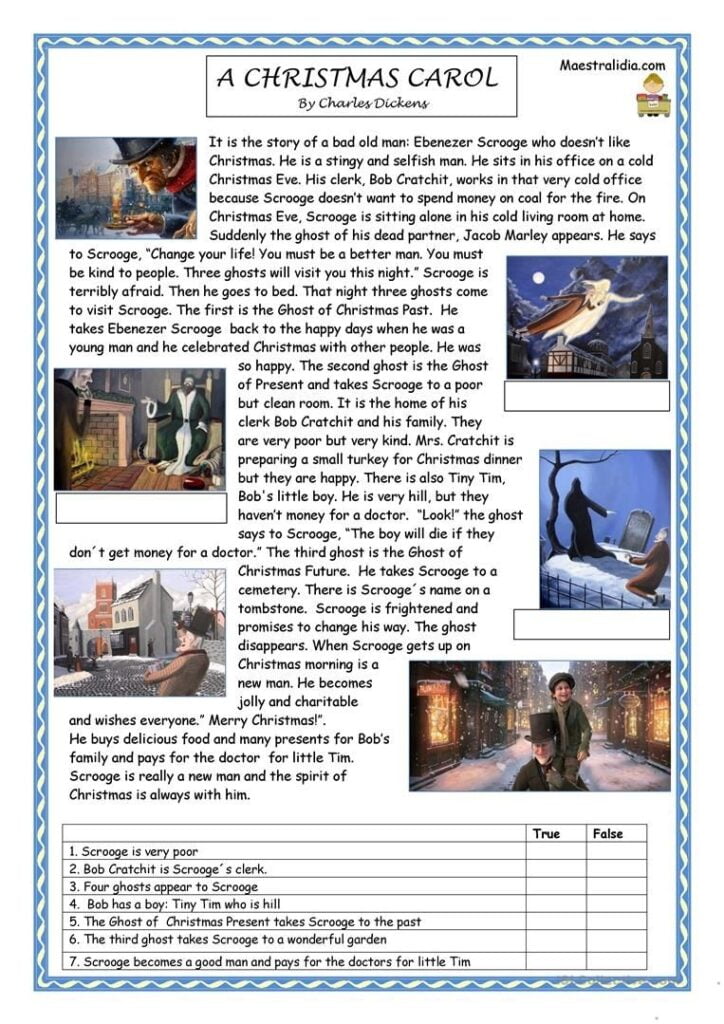 A Christmas Carol Worksheet Free ESL Printable Worksheets Made By Teachers Christmas Reading A Christmas Carol Revision Christmas Carol