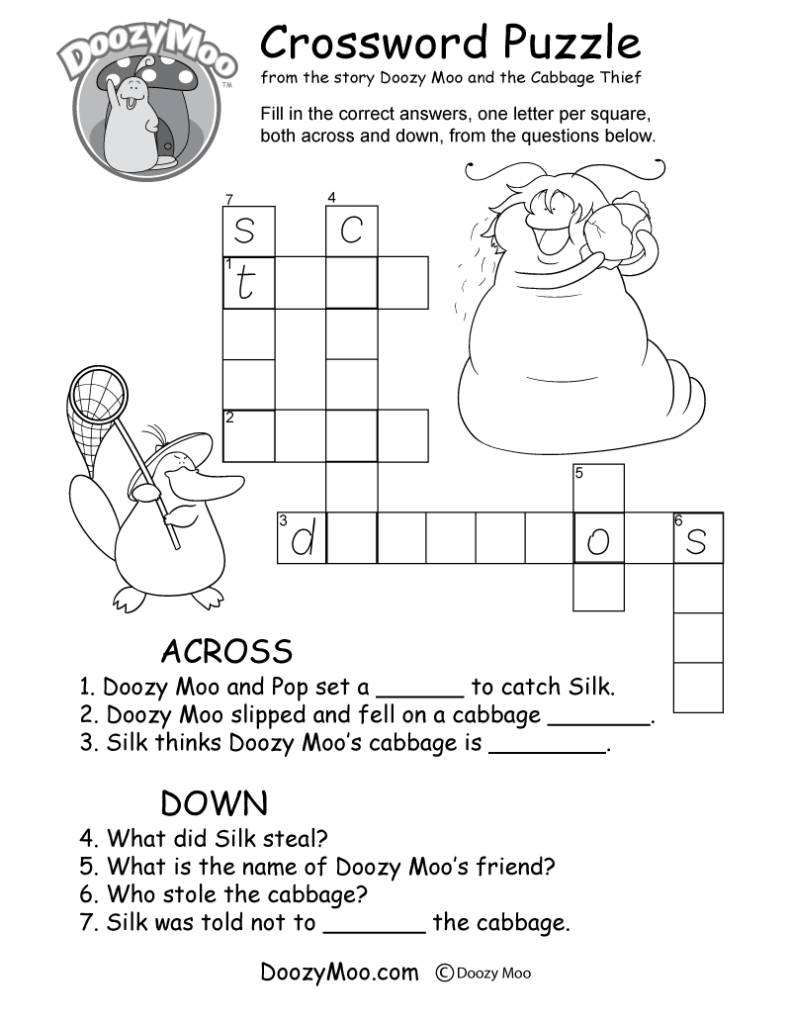 Crossword Puzzle Worksheet Free Printable 
