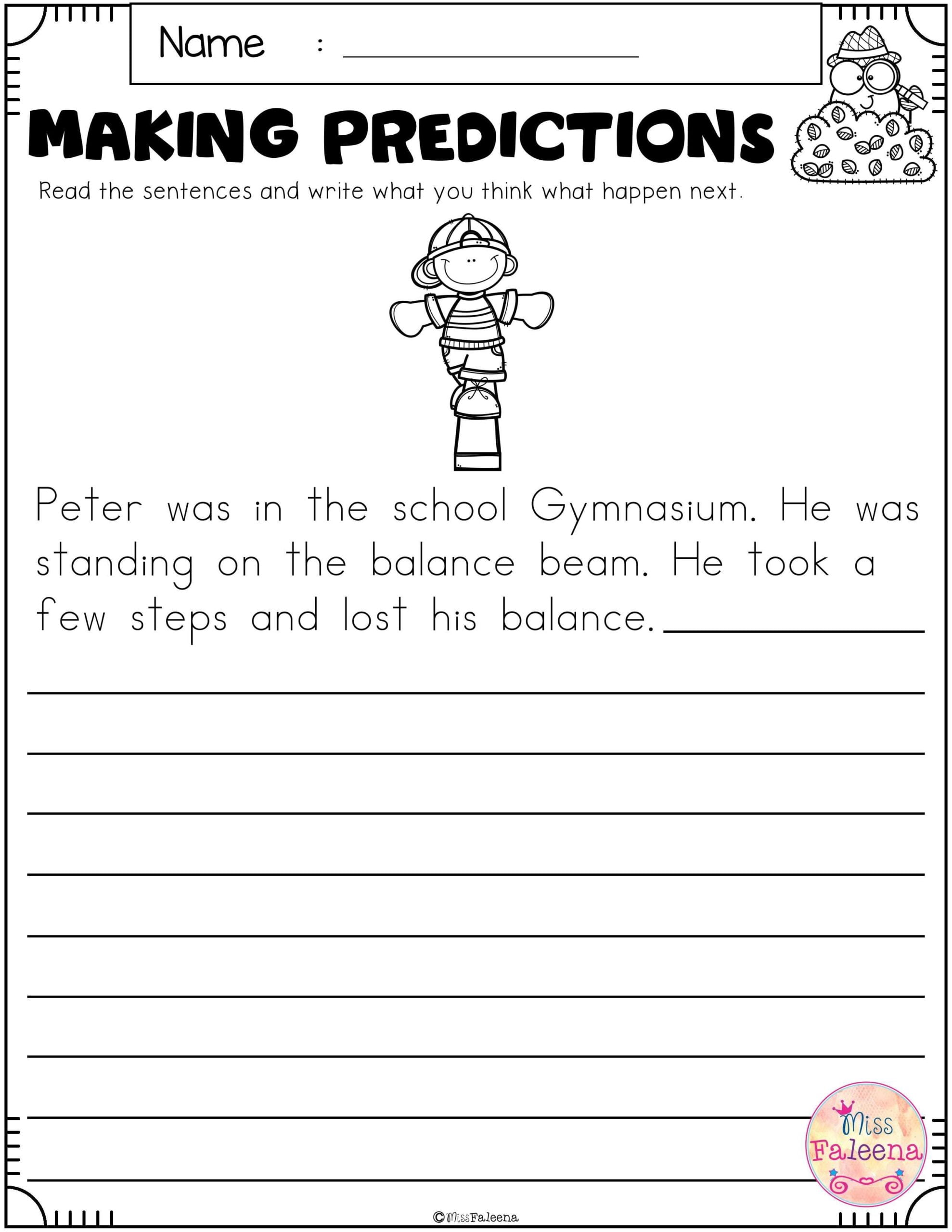 Free Making Predictions Making Predictions 2nd Grade Worksheets 1st Grade Worksheets