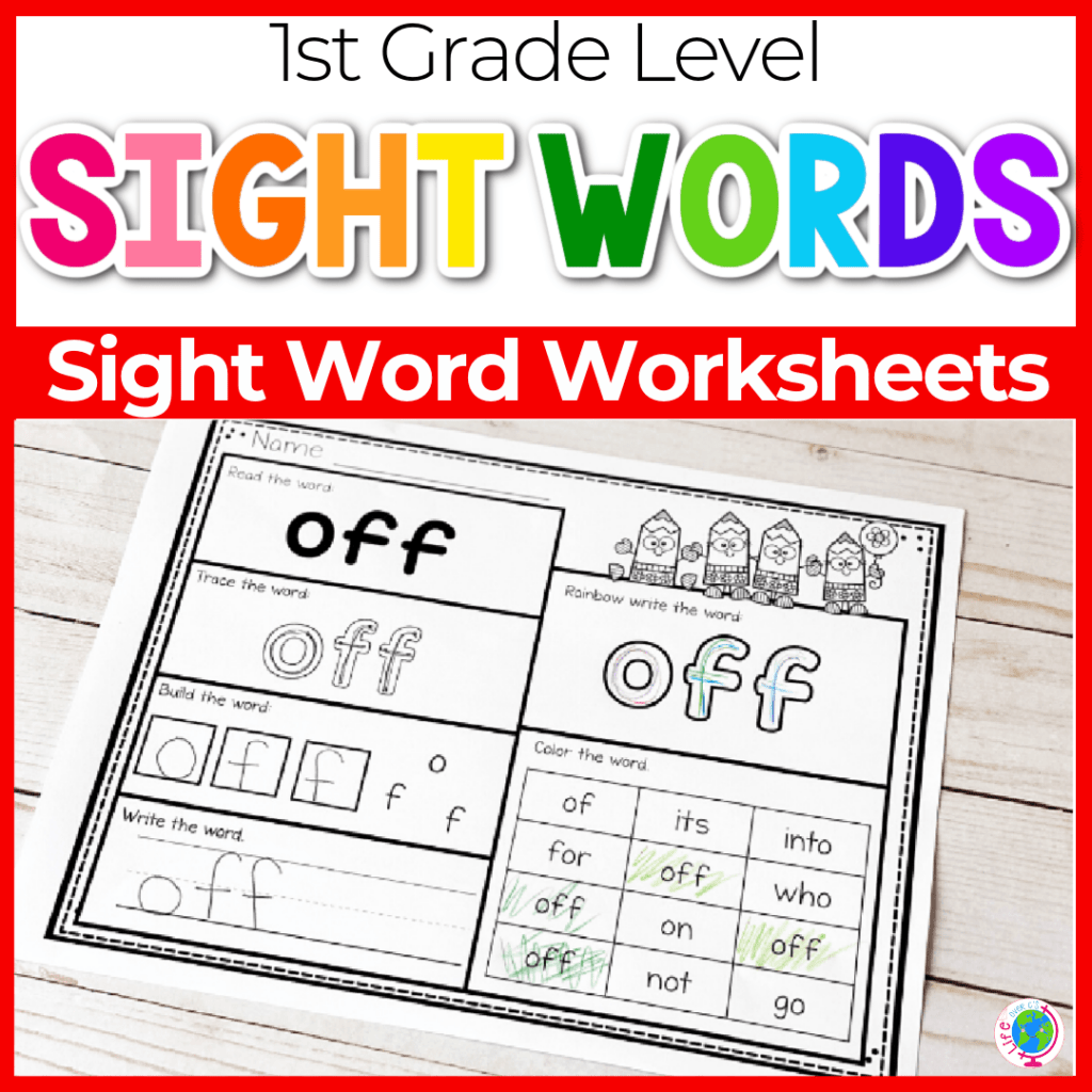 Free Printable First Grade Sight Words Worksheets 