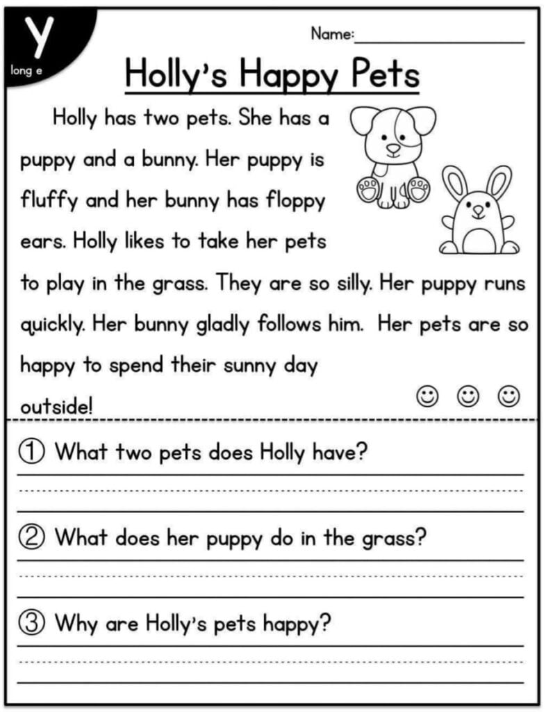 Free Printable Reading Worksheets For 5 Year Olds