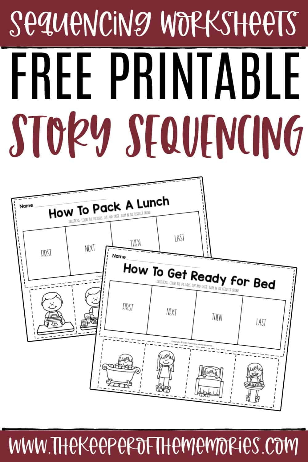 Free Printable Story Sequencing Worksheets The Keeper Of The Memories