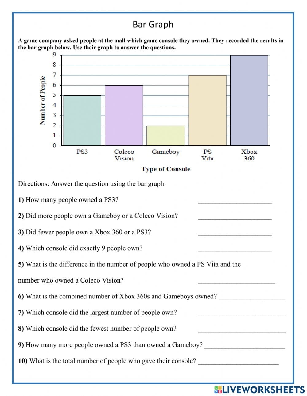 Reading A Graph Worksheet Reading Worksheet Printable