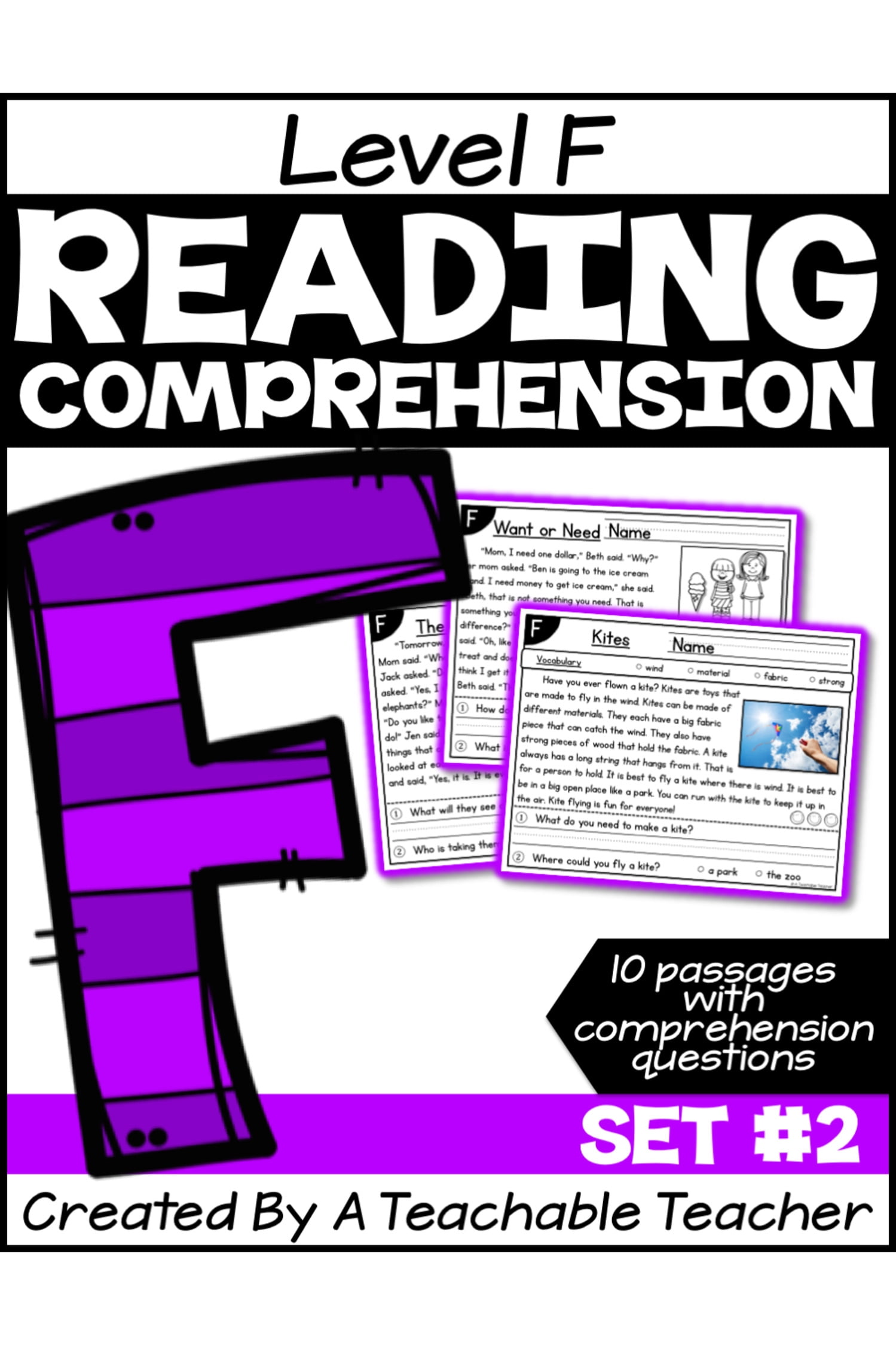 Level F Reading Comprehension Passages And Questions Set Two A Teachable Teacher