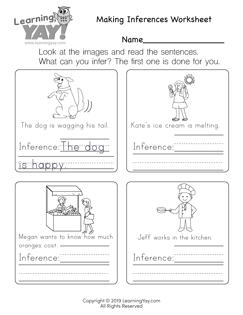 Making Inferences Worksheet For 1st Grade Free Printable 