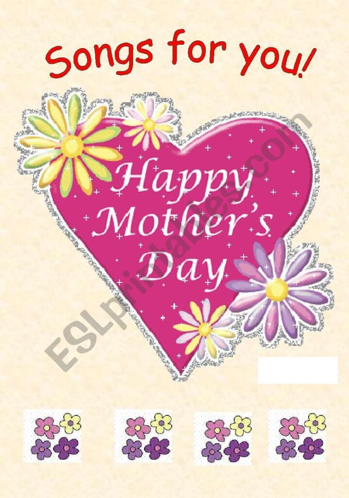 Mother s Day Songs 7 Pages ESL Worksheet By Katia Del Pilar