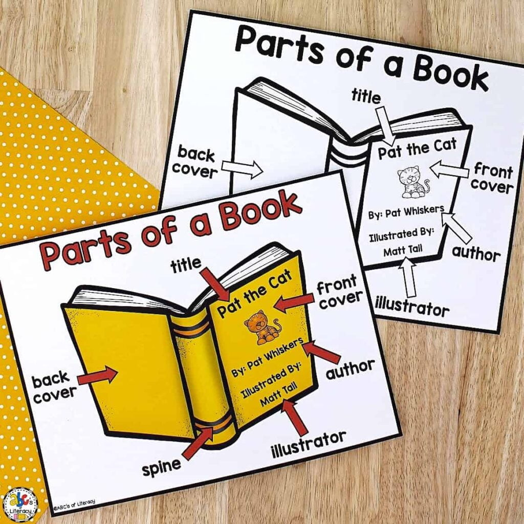Parts Of A Book Poster Worksheet Free Printables 