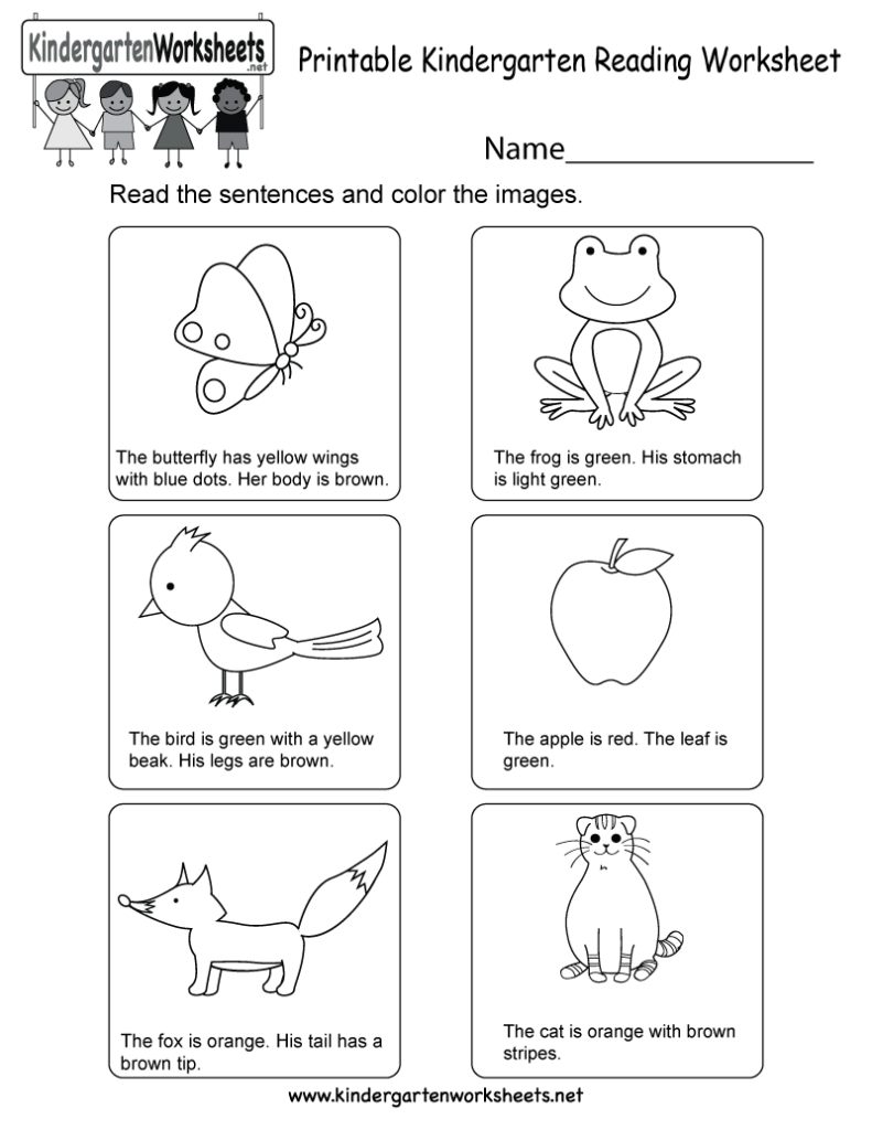 Free Worksheets On Reading For Kindergarten