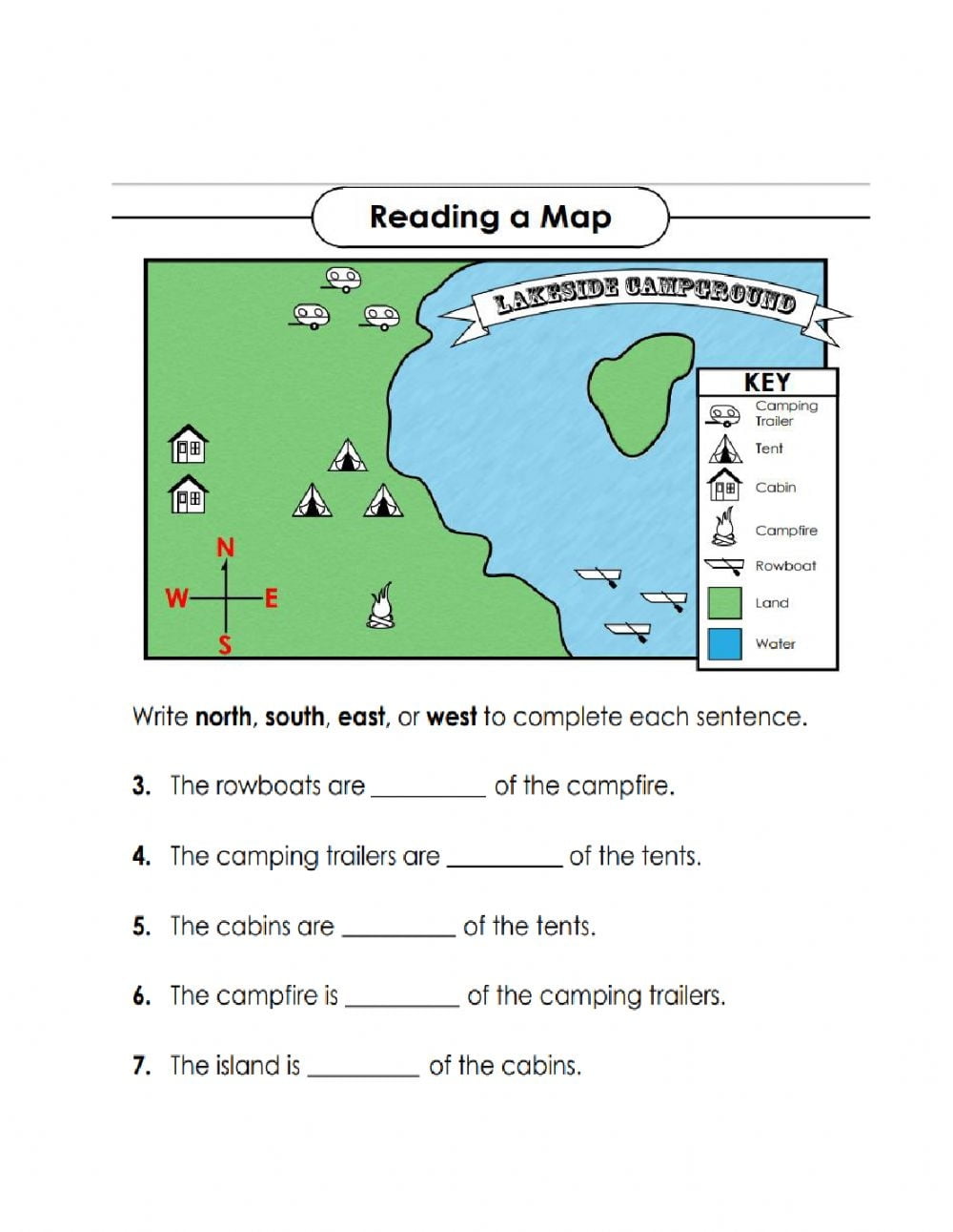 Reading A Map Worksheets