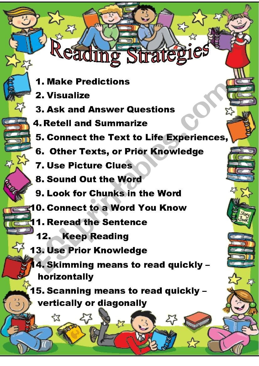 Reading Strategies Printable Worksheets