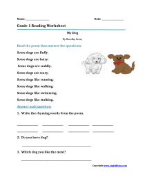 Reading Worksheets First Grade Reading Worksheets