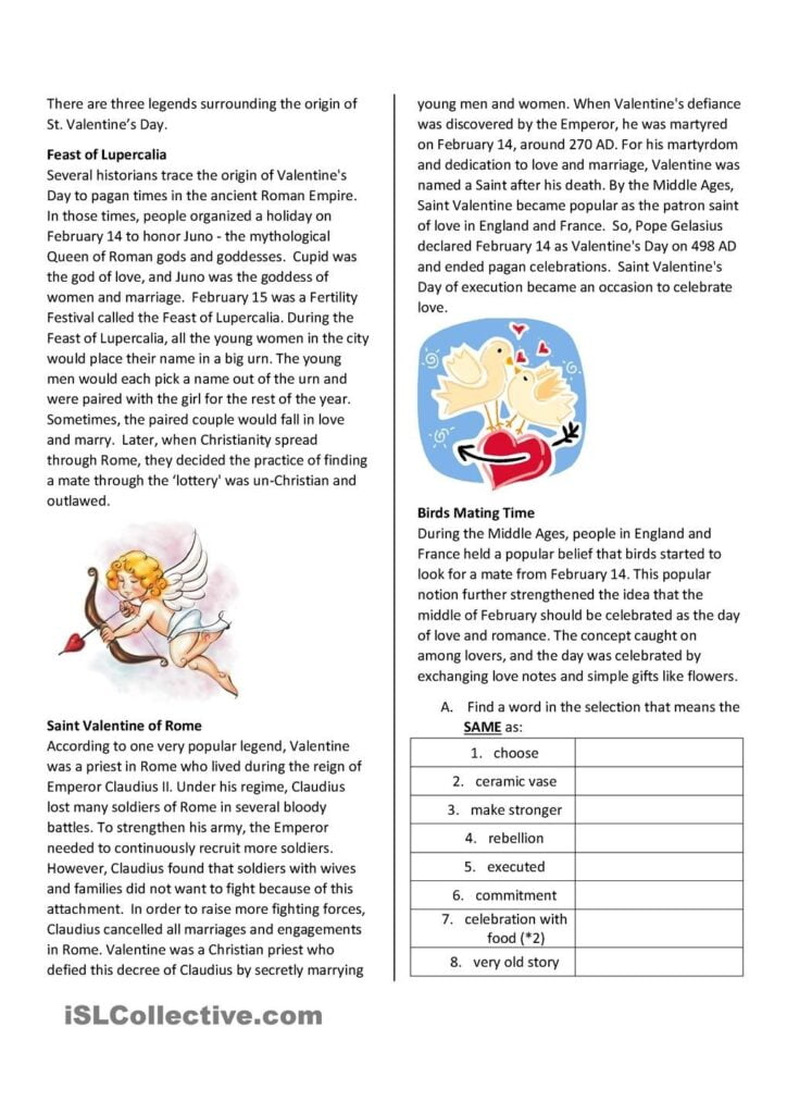 St Valentines Day Reading Comprehension Reading Comprehension Reading Comprehension Worksheets Comprehension Worksheets