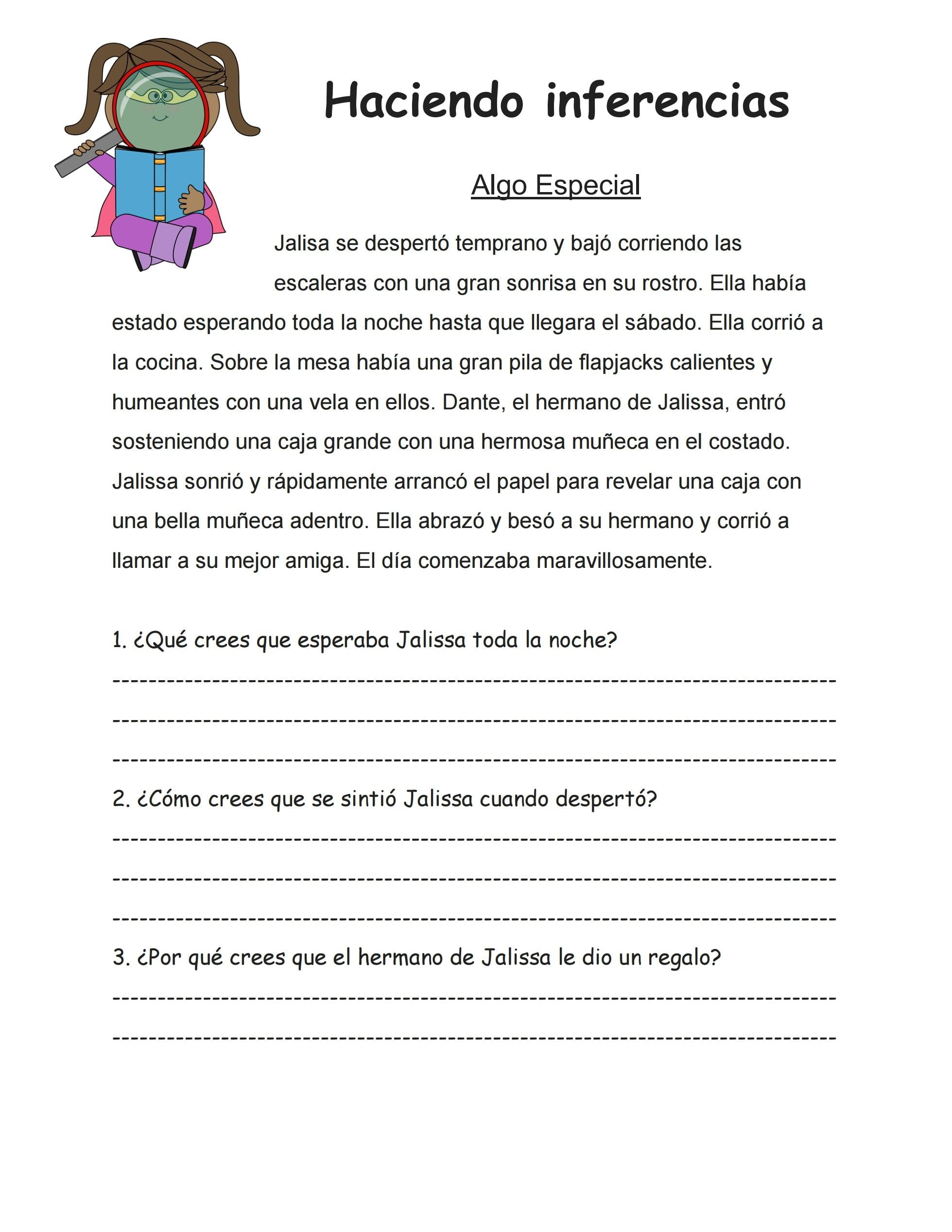 Free Printable Reading Comprehension Worksheets In Spanish