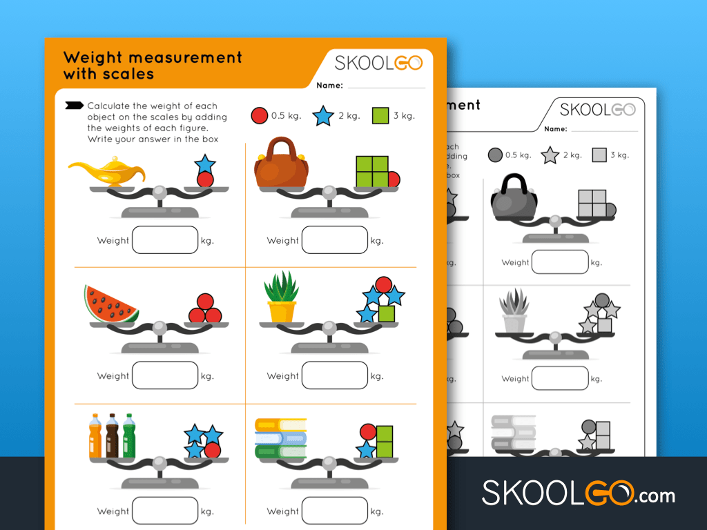 Weight Measurement With Scales Free Worksheet For Kids By SKOOLGO