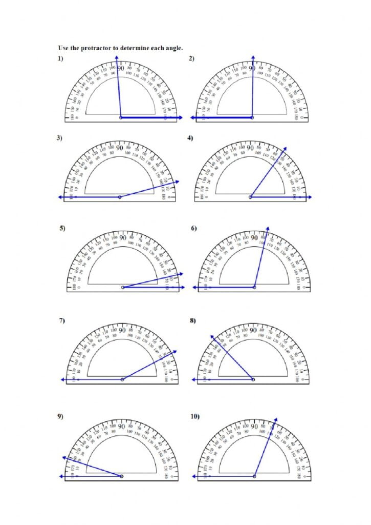 Angles With Protractor Worksheet