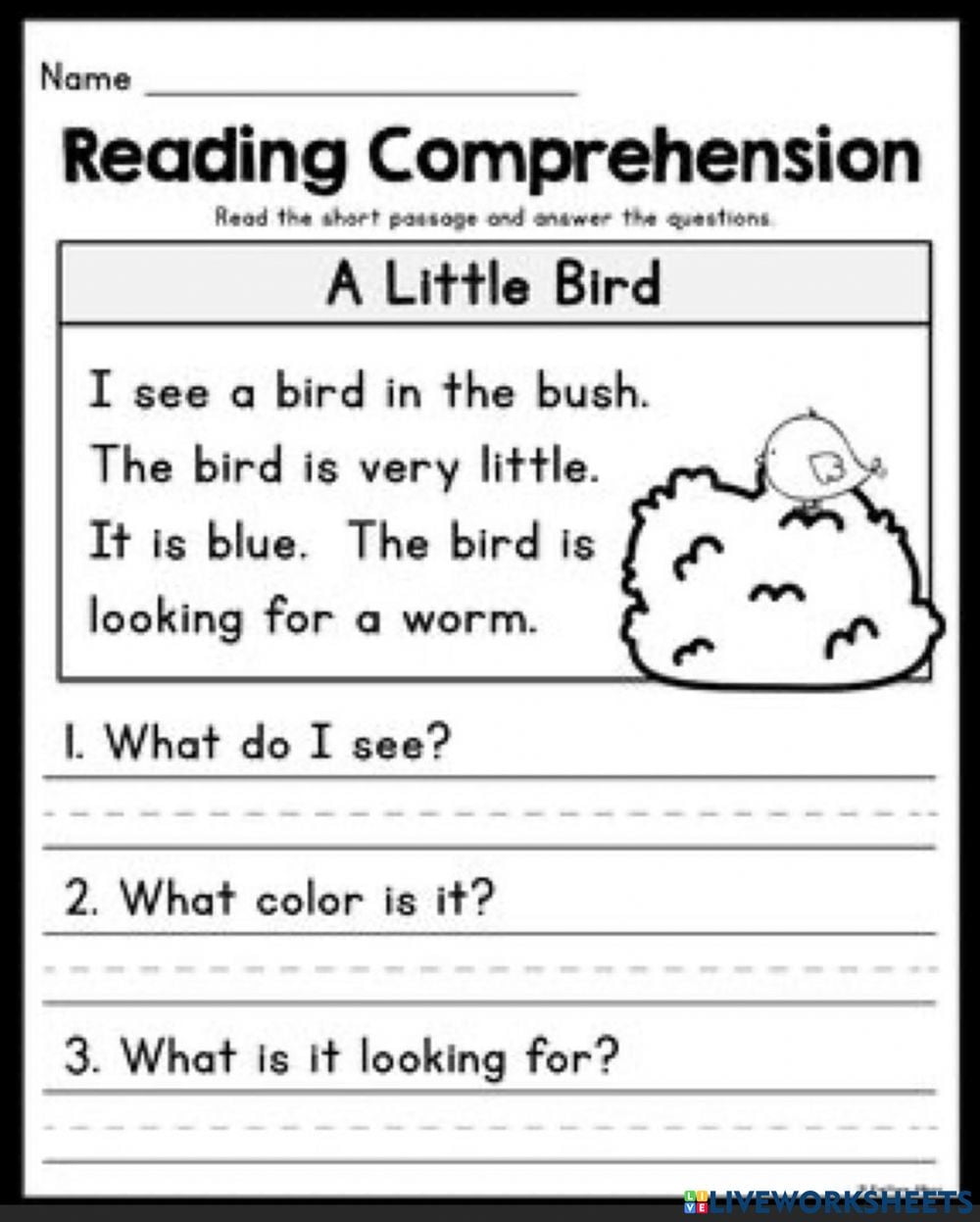 ELA Reading Comprehension Interactive Worksheet
