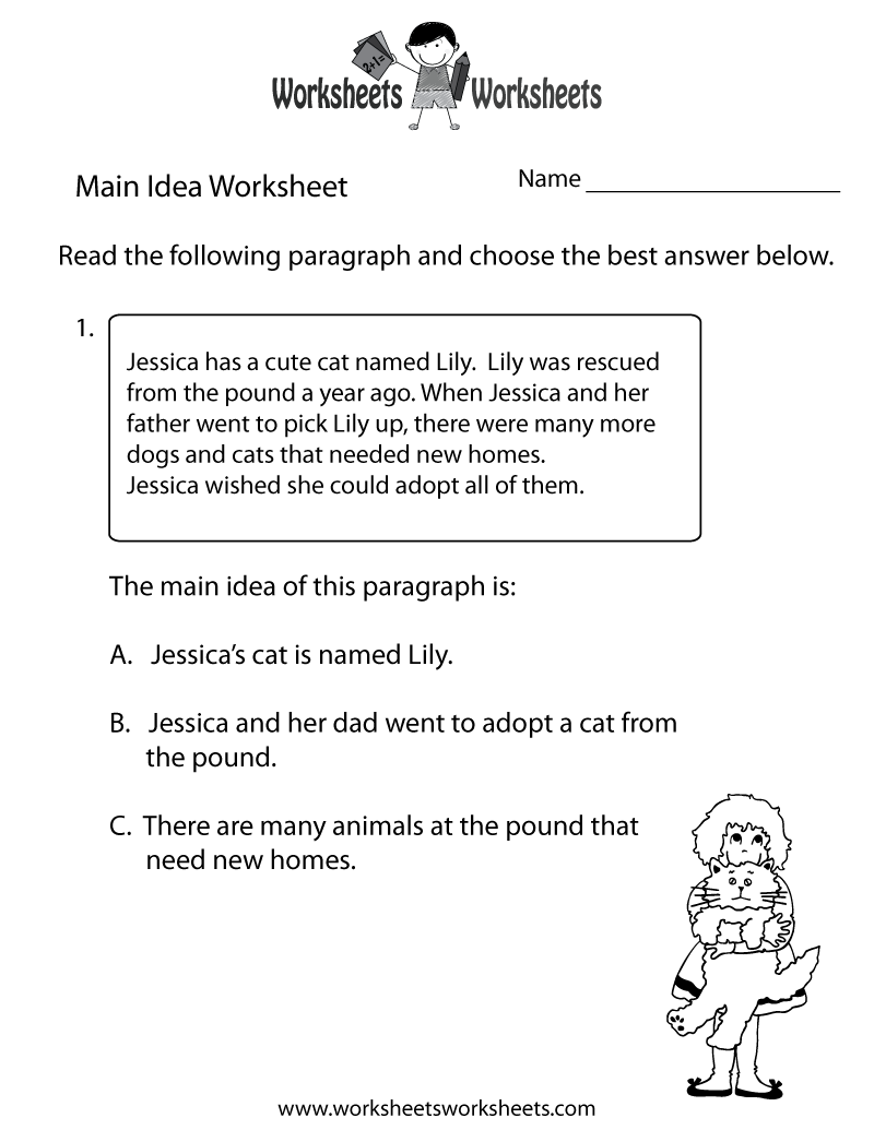 Reading Main Idea Worksheets