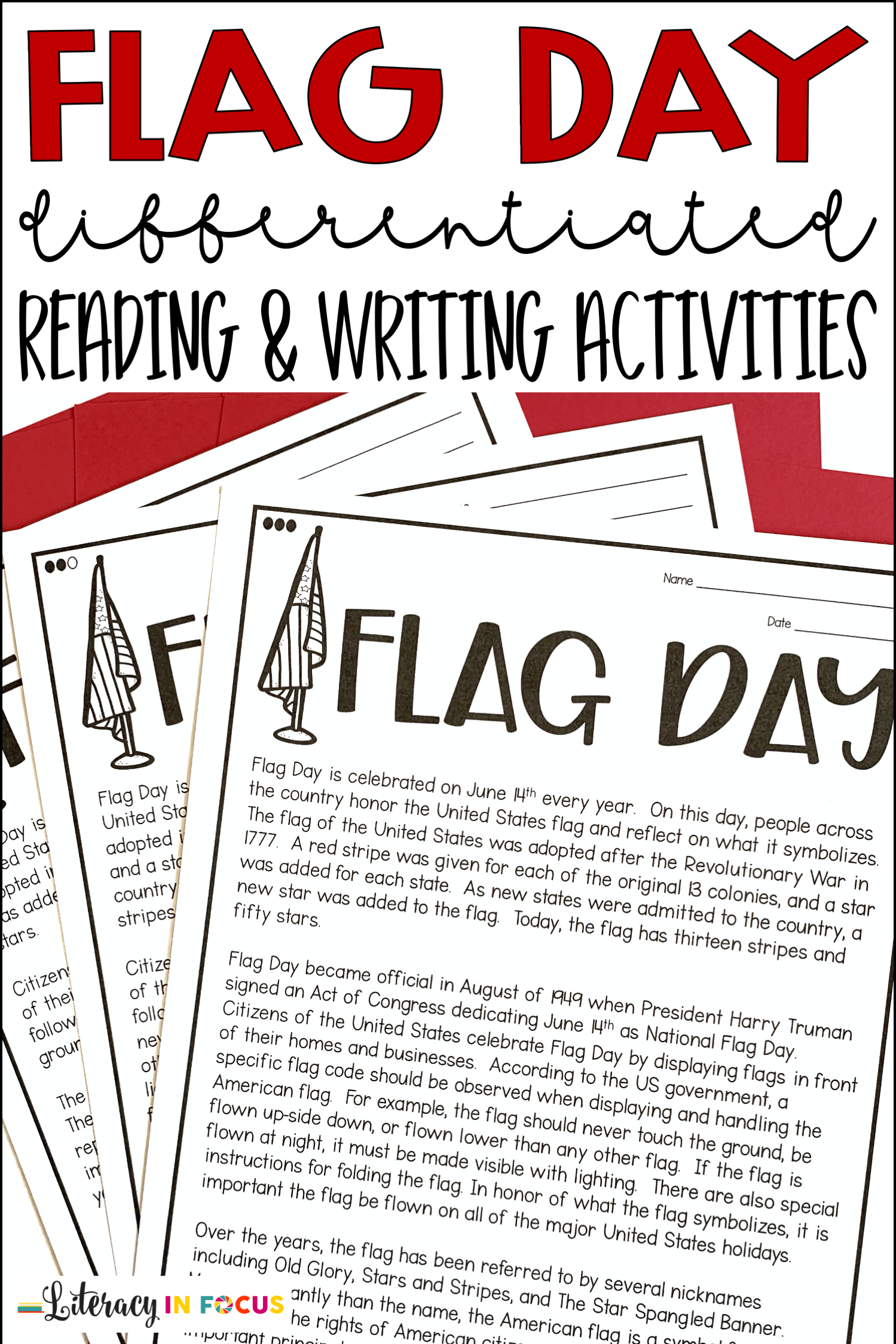 Flag Day Reading Comprehension Writing Activities Passages Worksheets Reading Comprehension Worksheets Reading Comprehension Lessons Writing Activities