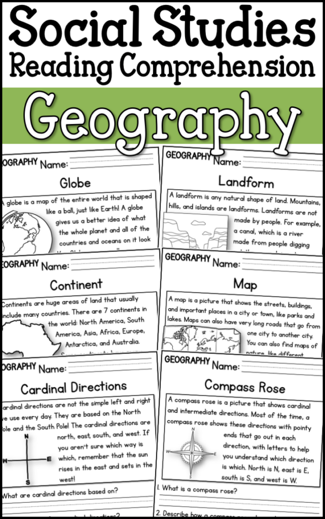 Geography Social Studies Reading Comprehension Passages K 2 Social Studies Worksheets 3rd Grade Social Studies 6th Grade Social Studies