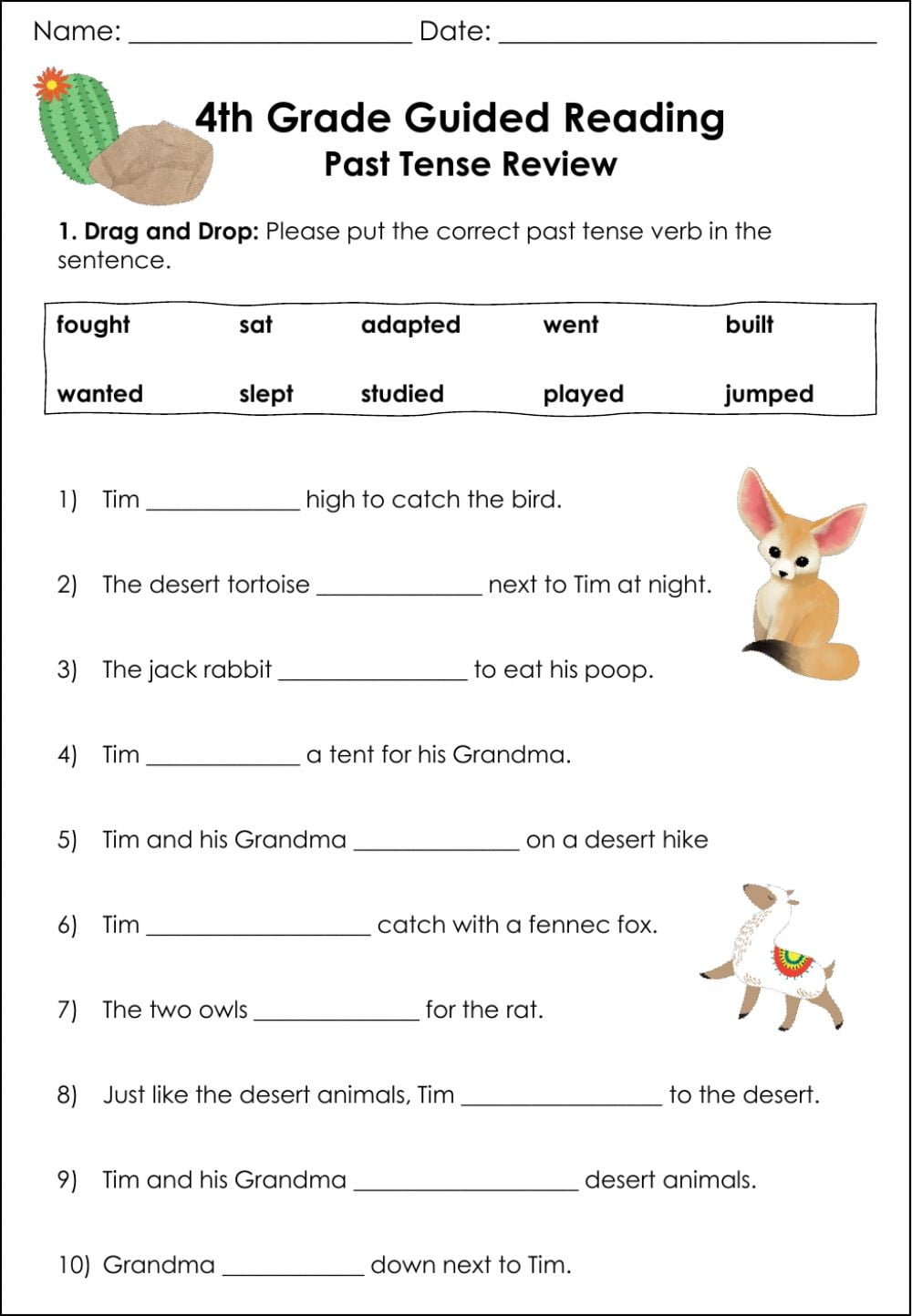 Guided Reading Worksheets