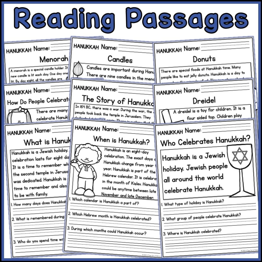 Hanukkah Holidays Reading Comprehension Passages K 2 Made By Teachers