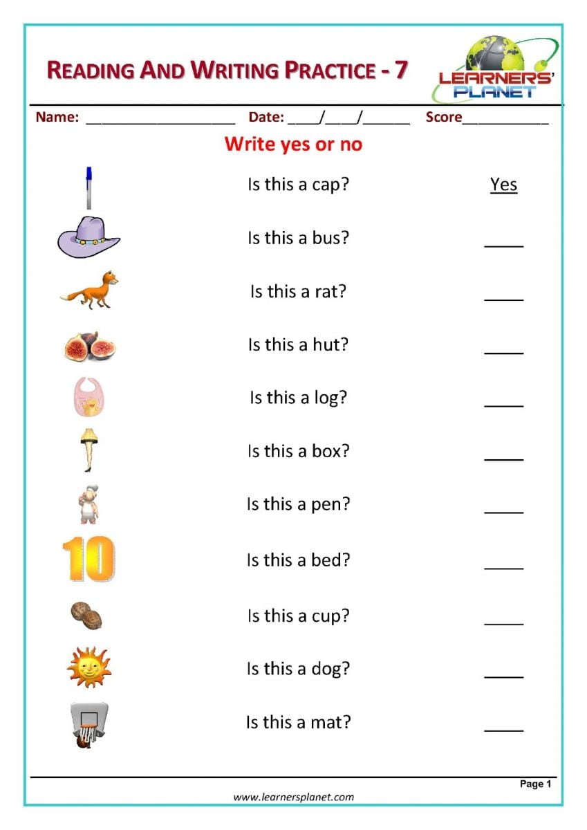 Kindergarten Reading And Writing Worksheets Reading Worksheet Printable