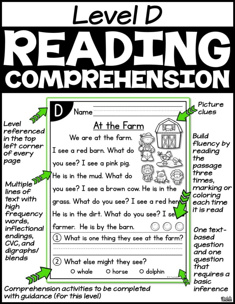 Level D Reading Comprehension Passages And Questions A Teachable Teacher Reading Comprehension Passages Reading Fluency Passages Reading Comprehension Skills