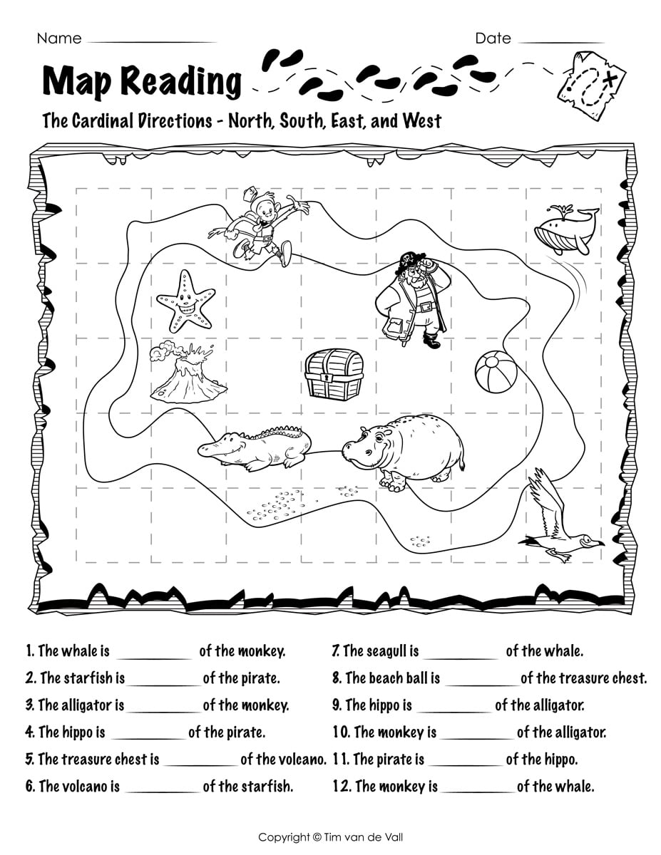 Map Reading Worksheet 02 Tim s Printables