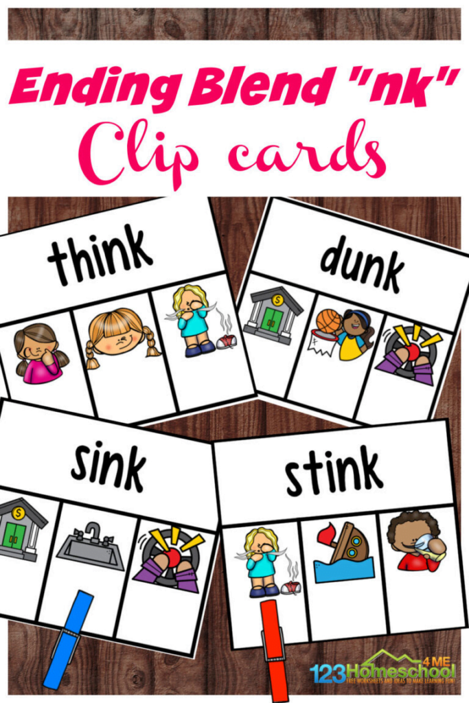 Nk Ending Consonant Blends Clip Cards Activity Consonant Blends Activities Blends Worksheets Clip Cards