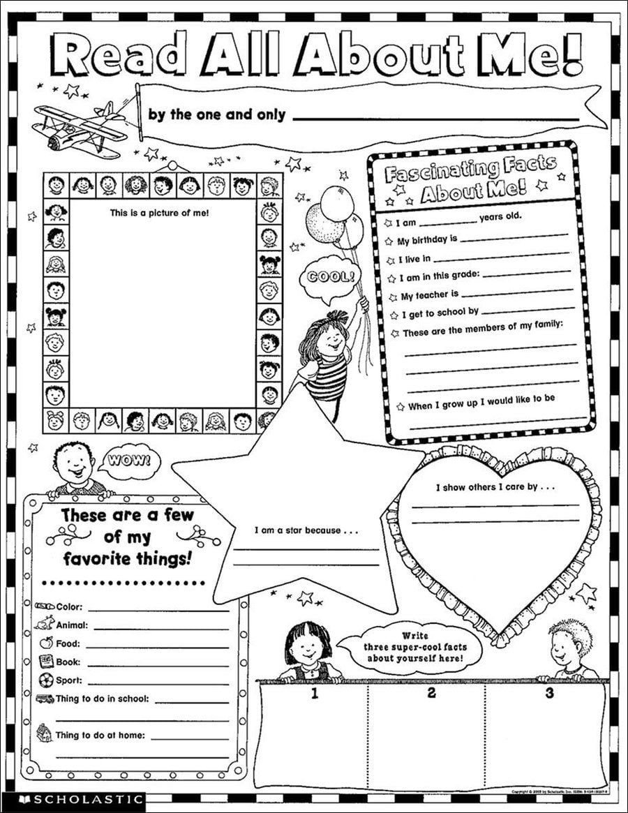 Read All About Me Grades K 2 All About Me Preschool Learning Poster All About Me Worksheet