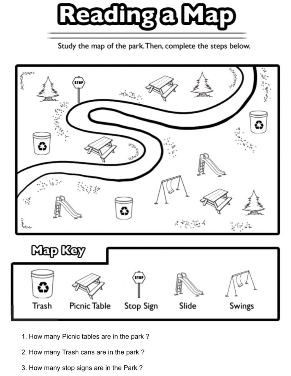 Reading A Map Worksheet