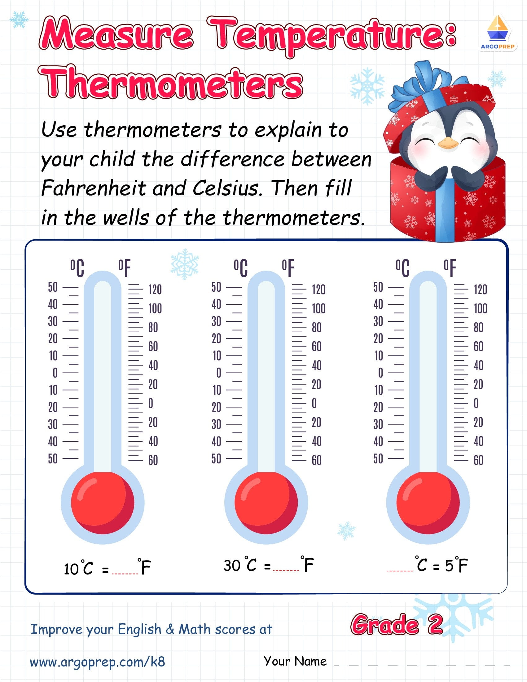 Free Printable Reading A Thermometer Worksheets