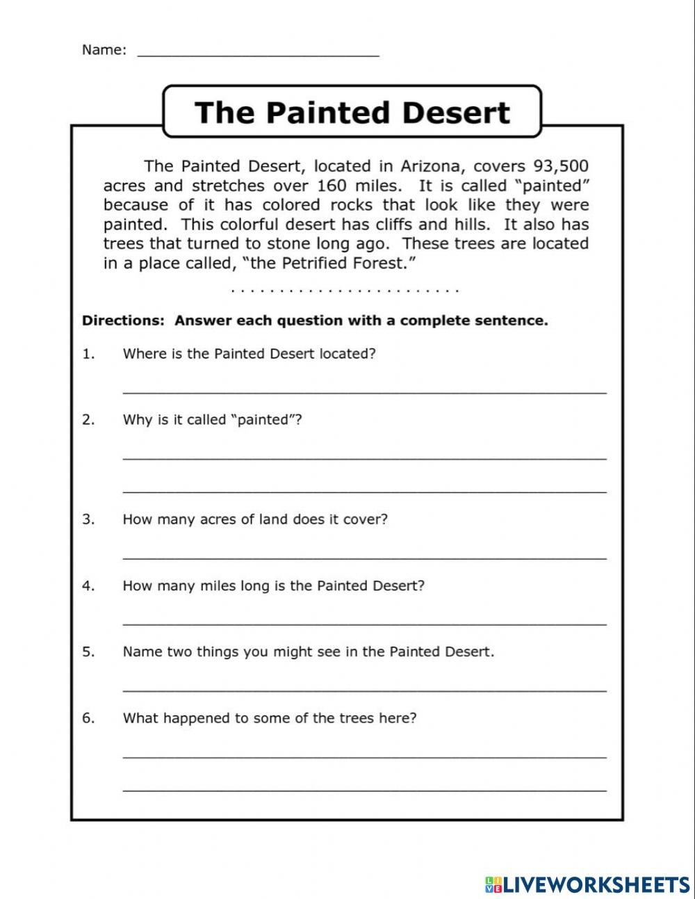 Reading Comprehension Online Exercise For Grade 4