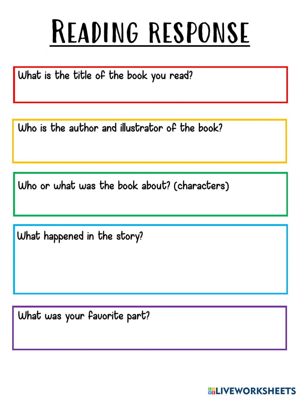 Reading Response Activity