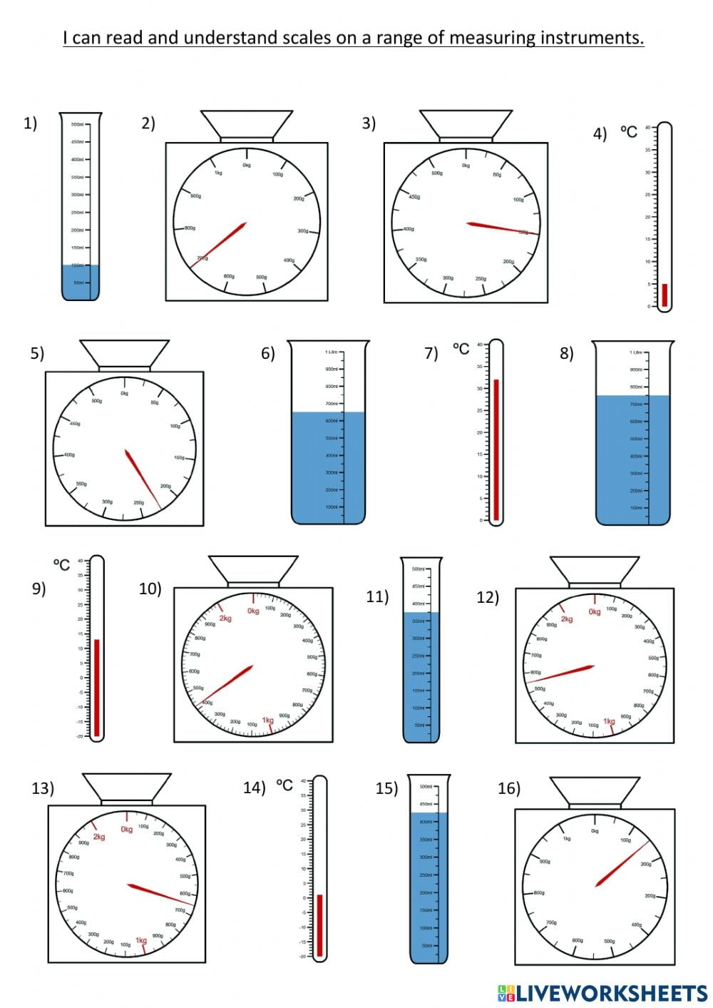 Reading Scales Worksheets Reading Worksheet Printable