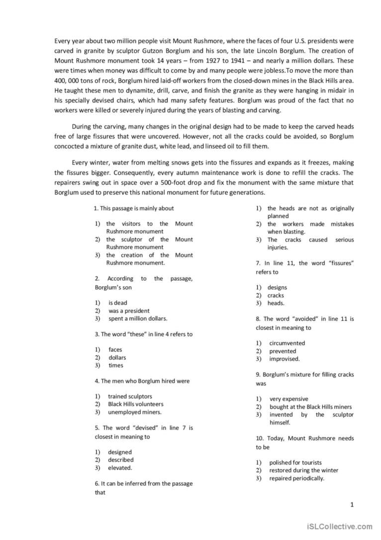 Reading With 10 Multiple Choice Ques English ESL Worksheets Pdf Doc