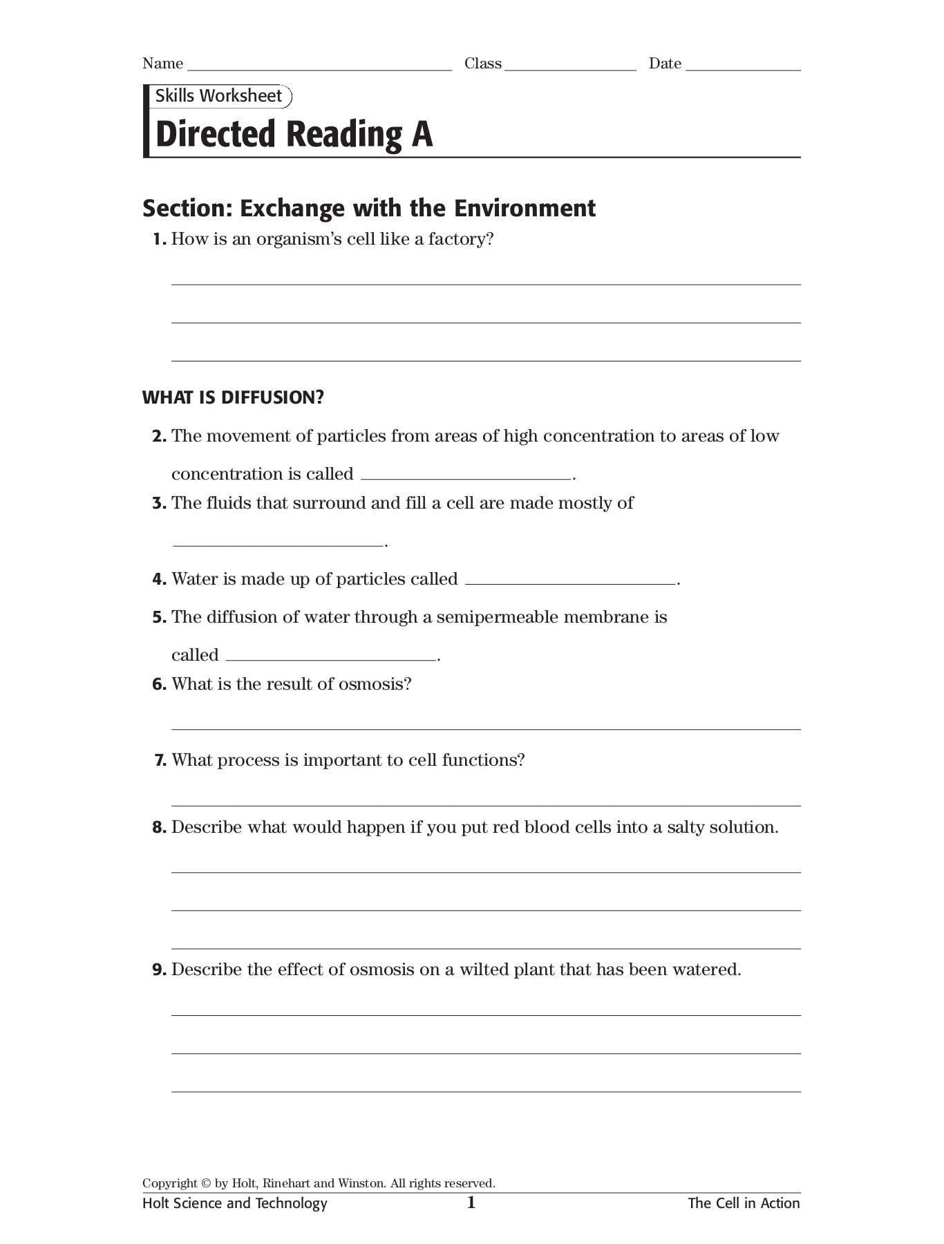 Skills Worksheet Directed Reading A Flip EBook Pages 1 4 AnyFlip