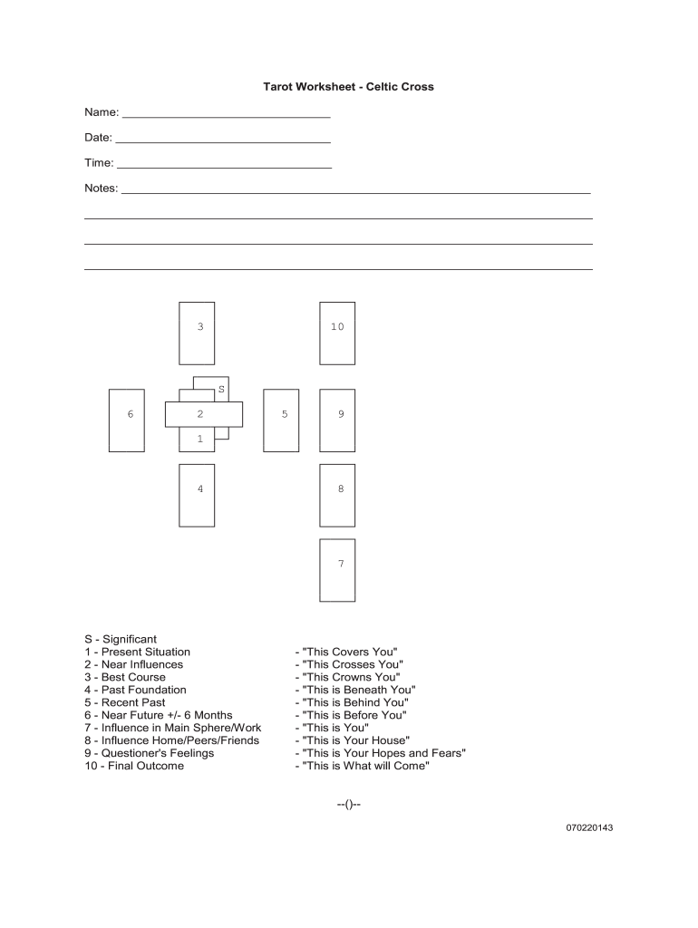 Tarot Worksheets Fill Out Sign Online DocHub