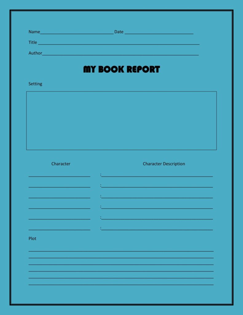 30 Book Report Templates Reading Worksheets
