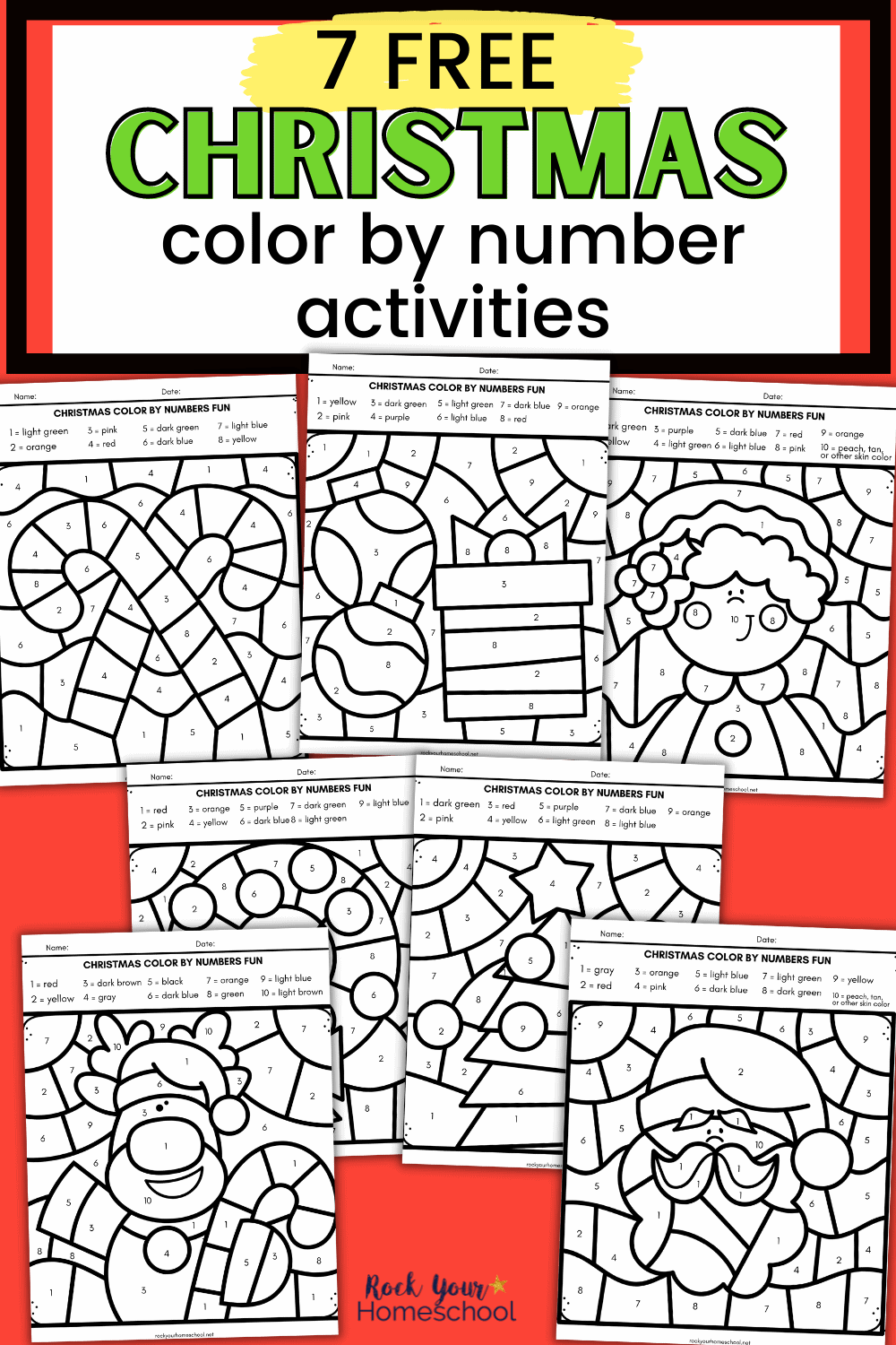 Free Printable Color By Number Worksheets Holidays Hidden Reading ...