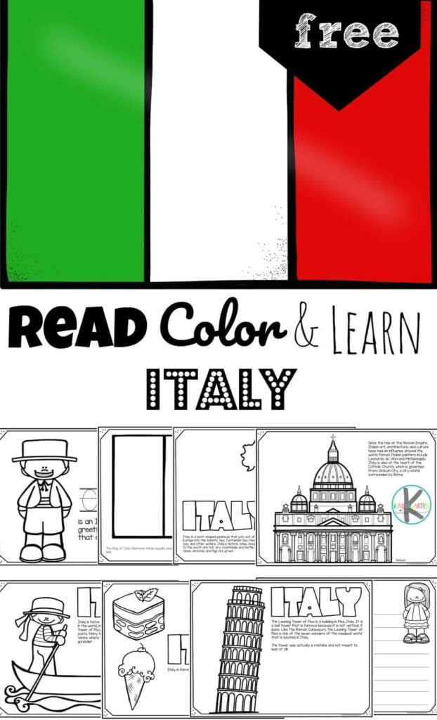 FREE Italy Coloring Pages Read Color Learn
