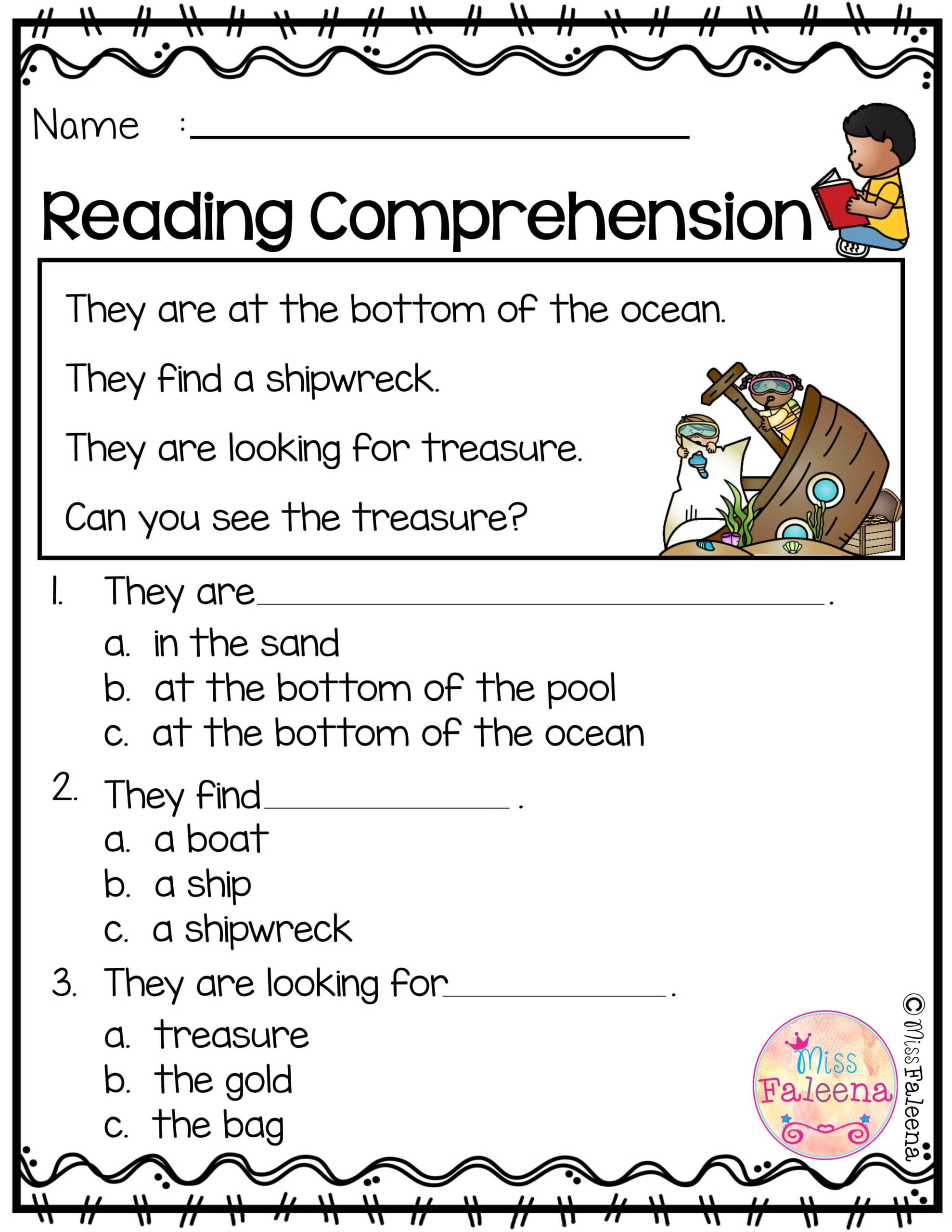 Free Printable Reading Comprehension Worksheets With Multiple Choice Questions