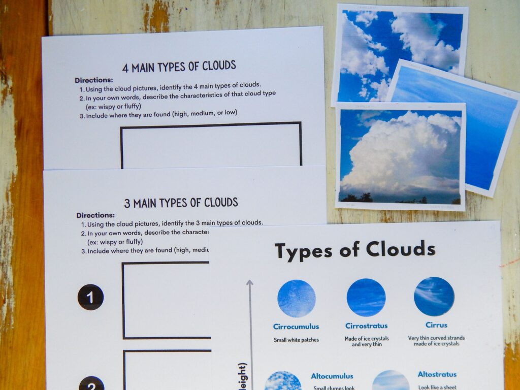 Free Types Of Clouds Worksheets And Activities