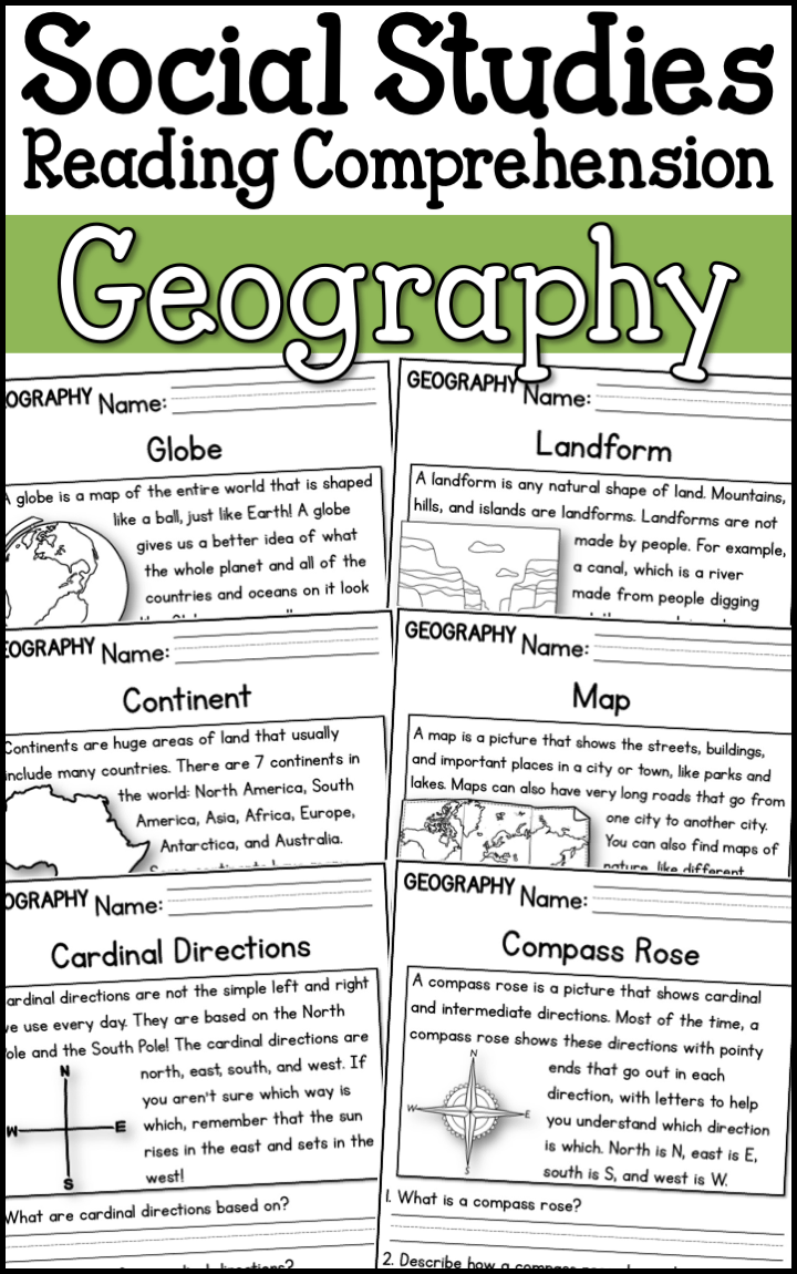 Geography Social Studies Reading Comprehension Passages K 2 Social Studies Worksheets 3rd Grade Social Studies Reading Comprehension Passages