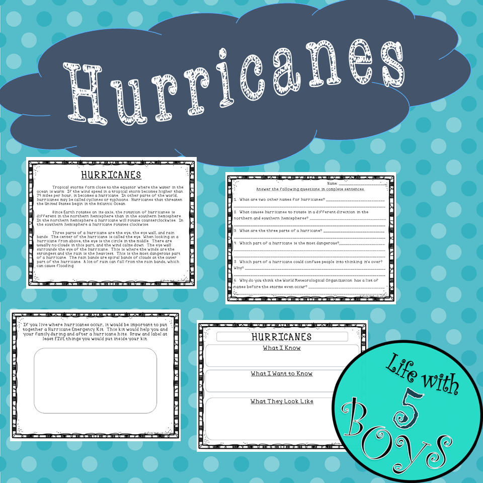 Hurricanes Reading Comprehension Activity Made By Teachers
