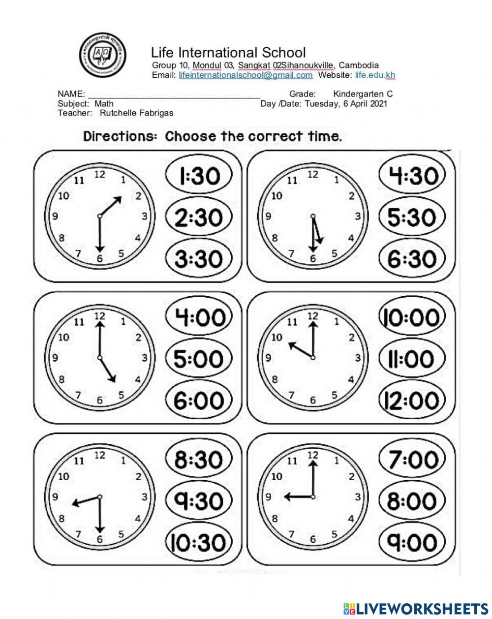 reading time worksheets grade 4